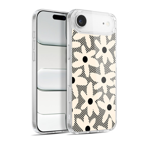 Kierkegaard Design Studio Retro Abstract Patterns Daisy Black Cream Dots Check Soft Gel Case for Apple iPhone 17 Air