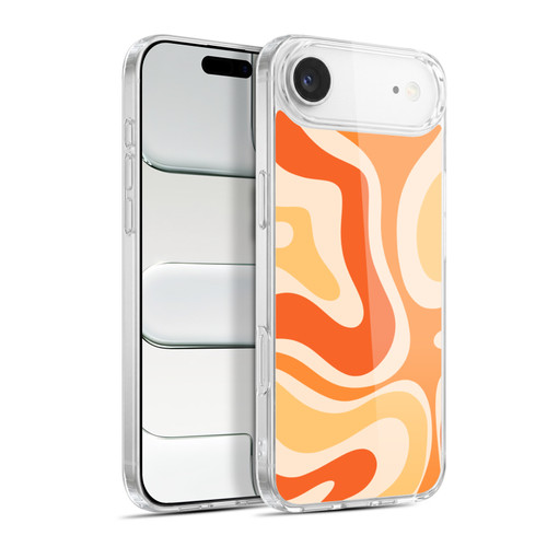 Kierkegaard Design Studio Retro Abstract Patterns Modern Orange Tangerine Swirl Soft Gel Case for Apple iPhone 17 Air