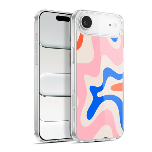 Kierkegaard Design Studio Retro Abstract Patterns Pink Blue Orange Swirl Soft Gel Case for Apple iPhone 17 Air