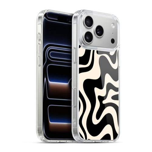 Kierkegaard Design Studio Retro Abstract Patterns Black Almond Cream Swirl Soft Gel Case for Apple iPhone 17 Pro Max