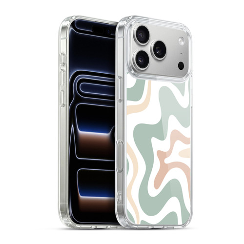 Kierkegaard Design Studio Retro Abstract Patterns Celadon Sage Swirl Soft Gel Case for Apple iPhone 17 Pro Max