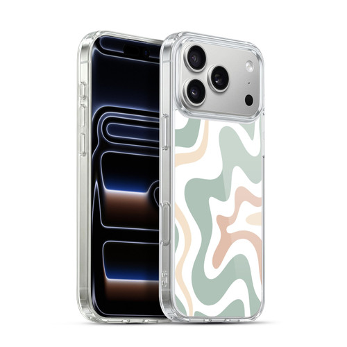 Kierkegaard Design Studio Retro Abstract Patterns Celadon Sage Swirl Soft Gel Case for Apple iPhone 17 Pro Max
