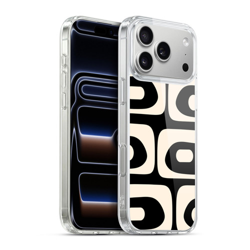 Kierkegaard Design Studio Retro Abstract Patterns Modern Piquet Black Cream Soft Gel Case for Apple iPhone 17 Pro Max