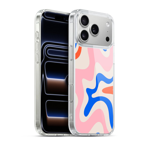 Kierkegaard Design Studio Retro Abstract Patterns Pink Blue Orange Swirl Soft Gel Case for Apple iPhone 17 Pro Max