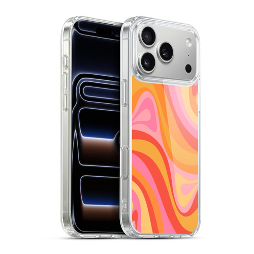 Kierkegaard Design Studio Retro Abstract Patterns Pink Orange Yellow Swirl Soft Gel Case for Apple iPhone 17 Pro Max