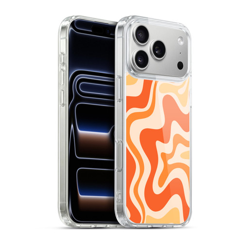 Kierkegaard Design Studio Retro Abstract Patterns Tangerine Orange Tone Soft Gel Case for Apple iPhone 17 Pro Max