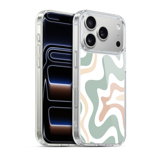 Kierkegaard Design Studio Retro Abstract Patterns Celadon Sage Swirl Soft Gel Case for Apple iPhone 17 Pro