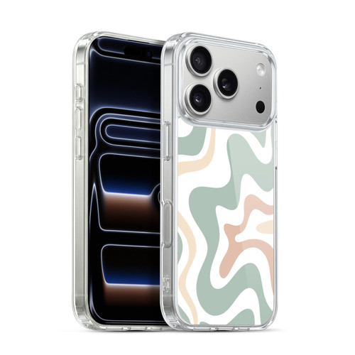 Kierkegaard Design Studio Retro Abstract Patterns Celadon Sage Swirl Soft Gel Case for Apple iPhone 17 Pro