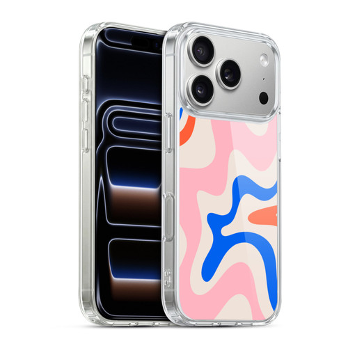 Kierkegaard Design Studio Retro Abstract Patterns Pink Blue Orange Swirl Soft Gel Case for Apple iPhone 17 Pro