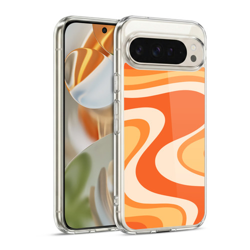 Kierkegaard Design Studio Retro Abstract Patterns Tangerine Wave Machine Soft Gel Case for Google Pixel 9 / Pixel 9 Pro