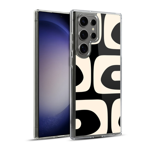 Kierkegaard Design Studio Retro Abstract Patterns Modern Piquet Black Cream Soft Gel Case for Samsung Galaxy S23 Ultra 5G & MagSafe