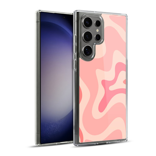 Kierkegaard Design Studio Retro Abstract Patterns Soft Pink Liquid Swirl Soft Gel Case for Samsung Galaxy S23 Ultra 5G & MagSafe