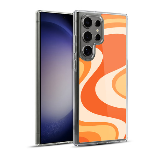 Kierkegaard Design Studio Retro Abstract Patterns Tangerine Wave Machine Soft Gel Case for Samsung Galaxy S23 Ultra 5G & MagSafe