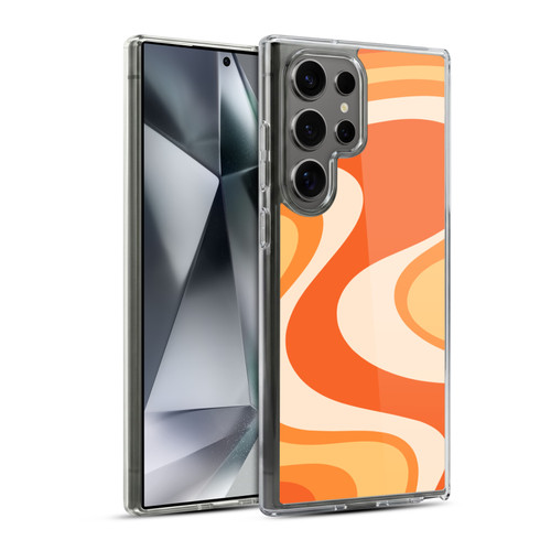 Kierkegaard Design Studio Retro Abstract Patterns Tangerine Wave Machine Soft Gel Case for Samsung Galaxy S24 Ultra 5G & MagSafe