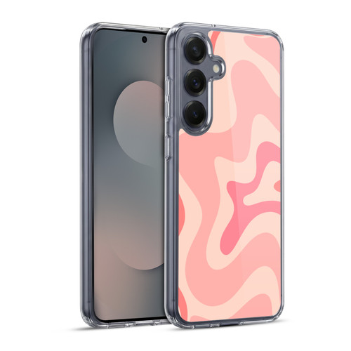 Kierkegaard Design Studio Retro Abstract Patterns Soft Pink Liquid Swirl Soft Gel Case for Samsung Galaxy S25+ & MagSafe