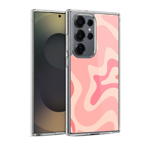 Kierkegaard Design Studio Retro Abstract Patterns Soft Pink Liquid Swirl Soft Gel Case for Samsung Galaxy S25 Ultra & MagSafe