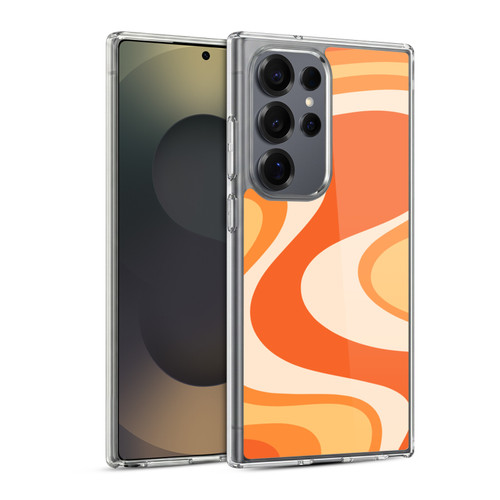 Kierkegaard Design Studio Retro Abstract Patterns Tangerine Wave Machine Soft Gel Case for Samsung Galaxy S25 Ultra & MagSafe