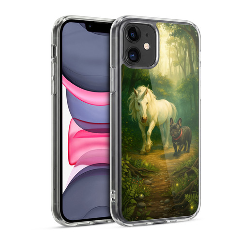 Klaudia Senator French Bulldog Unicorn Forest Soft Gel Case for Apple iPhone 11