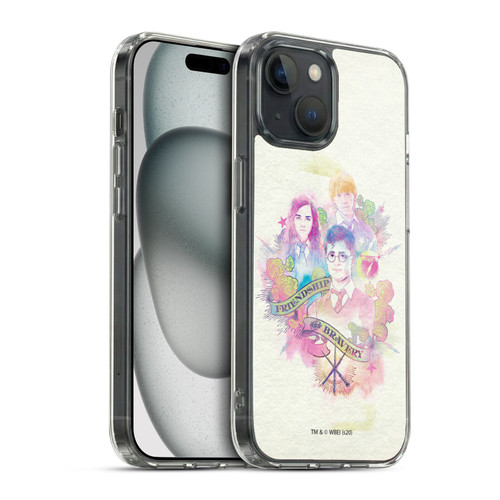 Harry Potter Deathly Hallows XXVI Harry, Ron & Hermione Soft Gel Case for Apple iPhone 15 & MagSafe