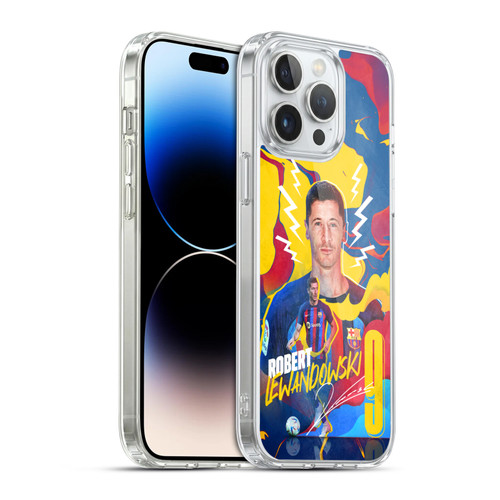FC Barcelona 2022/23 First Team Robert Lewandowski Soft Gel Case for Apple iPhone 14 Pro Max & MagSafe
