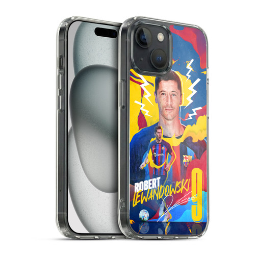 FC Barcelona 2022/23 First Team Robert Lewandowski Soft Gel Case for Apple iPhone 15 & MagSafe
