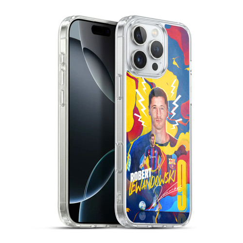 FC Barcelona 2022/23 First Team Robert Lewandowski Soft Gel Case for Apple iPhone 16 Pro Max & MagSafe