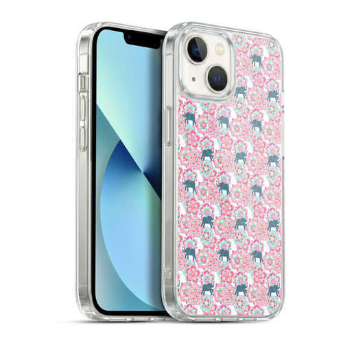 Micklyn Le Feuvre Animals Tiny Elephants In Fields Of Flowers Soft Gel Case for Apple iPhone 13