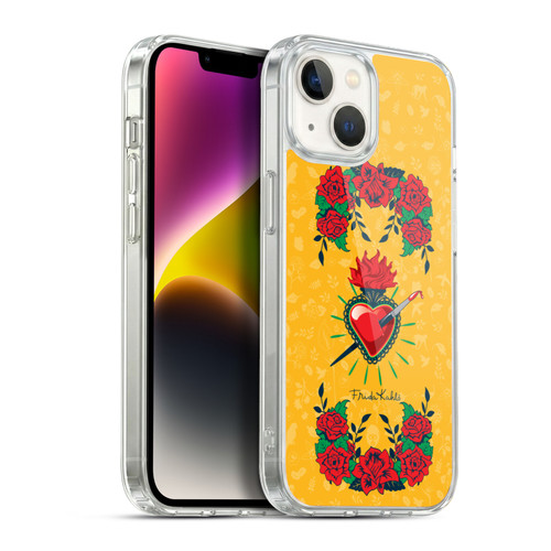 Frida Kahlo Icons Heart and Roses Soft Gel Case for Apple iPhone 14