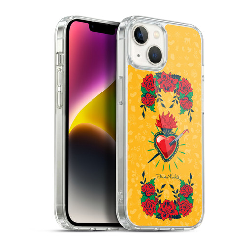 Frida Kahlo Icons Heart and Roses Soft Gel Case for Apple iPhone 14 Plus & MagSafe