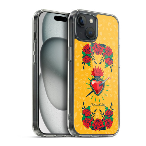 Frida Kahlo Icons Heart and Roses Soft Gel Case for Apple iPhone 15 Plus & MagSafe