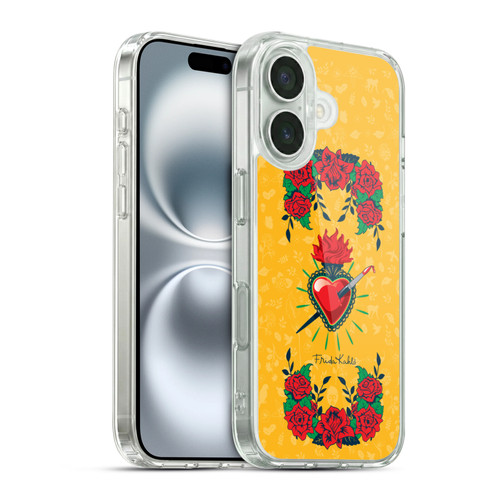 Frida Kahlo Icons Heart and Roses Soft Gel Case for Apple iPhone 16 & MagSafe