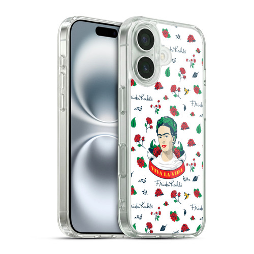 Frida Kahlo Icons Rose Patterns Soft Gel Case for Apple iPhone 16 & MagSafe