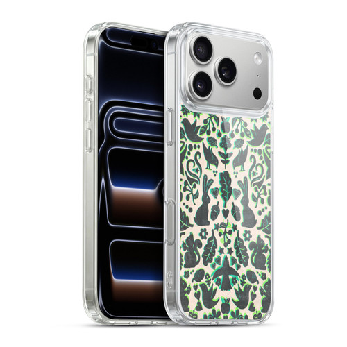 Micklyn Le Feuvre Animals Two Rabbits Folk Art Pattern Soft Gel Case for Apple iPhone 17 Pro Max