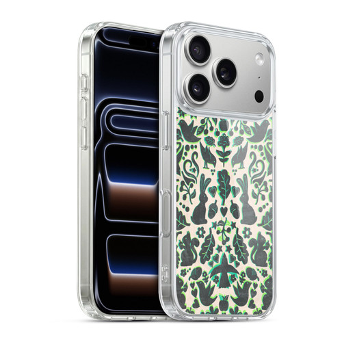 Micklyn Le Feuvre Animals Two Rabbits Folk Art Pattern Soft Gel Case for Apple iPhone 17 Pro