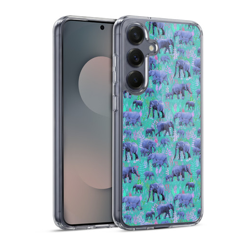 Micklyn Le Feuvre Animals Sweet Elephants Soft Gel Case for Samsung Galaxy S25 & MagSafe