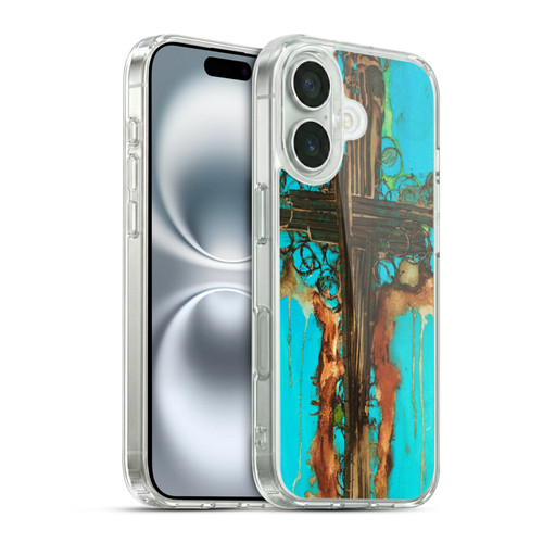 Michel Keck Religious Abstract Cross 2 Soft Gel Case for Apple iPhone 16 & MagSafe