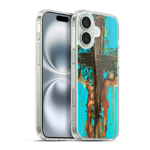 Michel Keck Religious Abstract Cross 2 Soft Gel Case for Apple iPhone 16 Plus & MagSafe