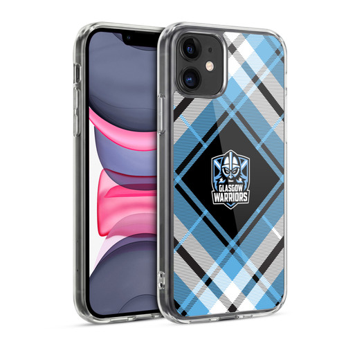 Glasgow Warriors Logo 2 Diagonal Tartan Soft Gel Case for Apple iPhone 11