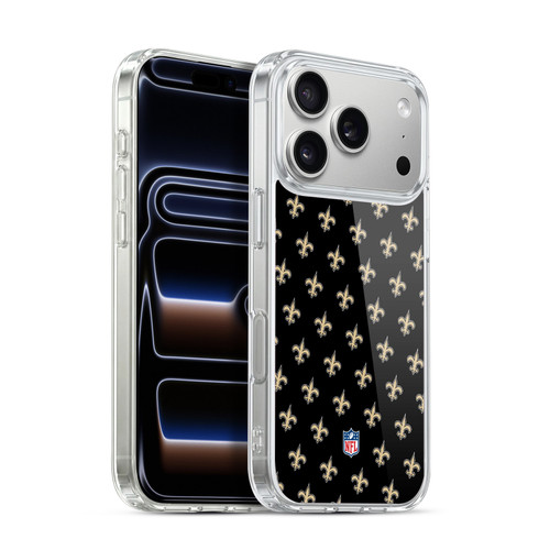 NFL New Orleans Saints Artwork Patterns Soft Gel Case for Apple iPhone 17 Pro