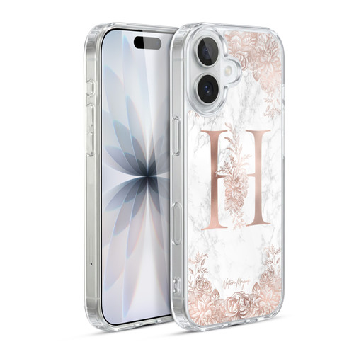 Nature Magick Rose Gold Marble Monogram Letter H Soft Gel Case for Apple iPhone 17