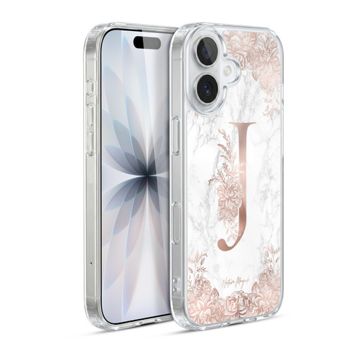 Nature Magick Rose Gold Marble Monogram Letter J Soft Gel Case for Apple iPhone 17