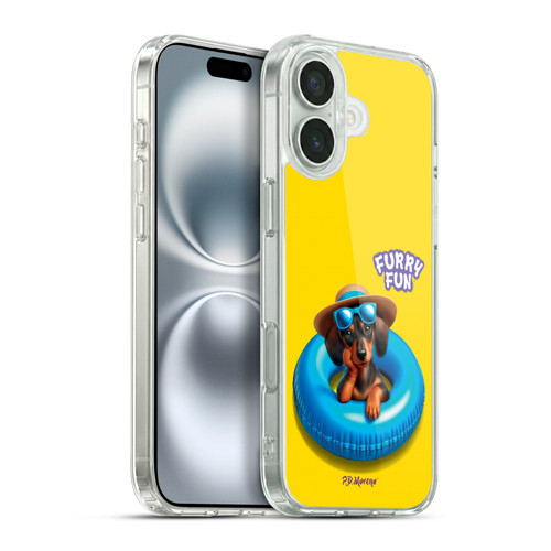 P.D. Moreno Furry Fun Artwork Dachshund Soft Gel Case for Apple iPhone 16 Plus & MagSafe