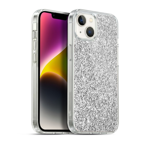 PLdesign Glitter Sparkles Silver Soft Gel Case for Apple iPhone 14 Plus & MagSafe
