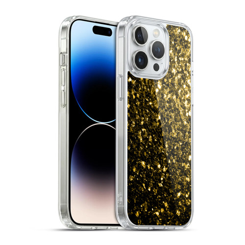 PLdesign Glitter Sparkles Yellow Gold Soft Gel Case for Apple iPhone 14 Pro Max & MagSafe