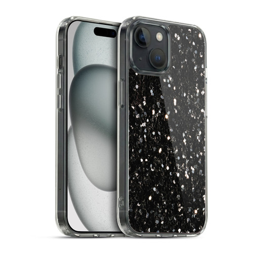 PLdesign Glitter Sparkles Black And White Soft Gel Case for Apple iPhone 15 & MagSafe