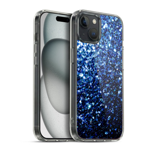 PLdesign Glitter Sparkles Dark Blue Soft Gel Case for Apple iPhone 15 Plus & MagSafe