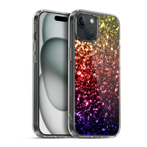 PLdesign Glitter Sparkles Rainbow Soft Gel Case for Apple iPhone 15 Plus & MagSafe