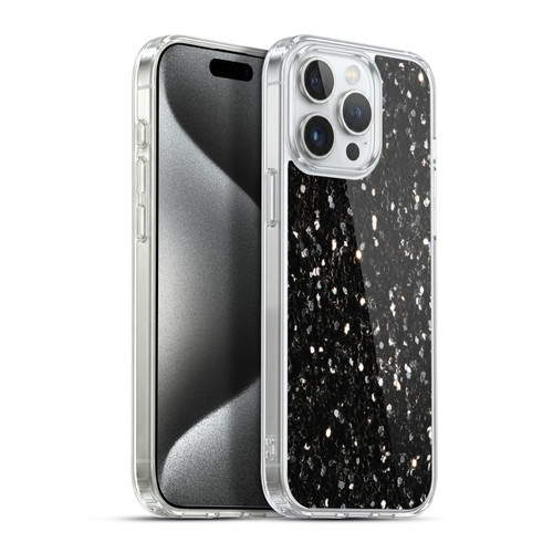 PLdesign Glitter Sparkles Black And White Soft Gel Case for Apple iPhone 15 Pro Max & MagSafe