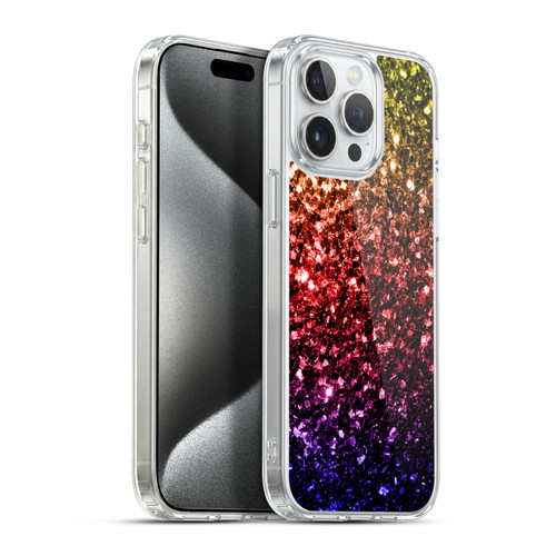 PLdesign Glitter Sparkles Rainbow Soft Gel Case for Apple iPhone 15 Pro Max & MagSafe