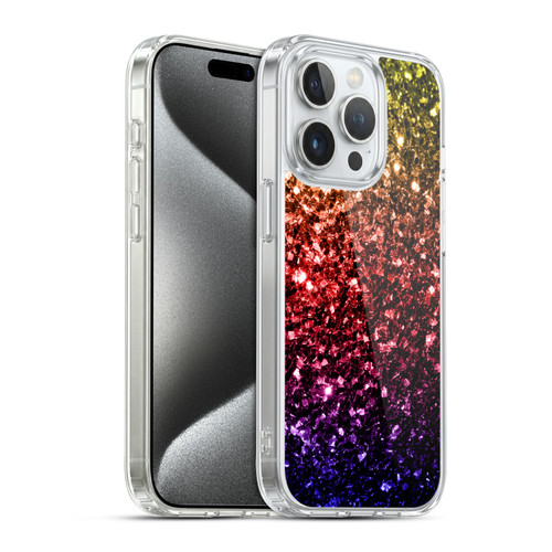 PLdesign Glitter Sparkles Rainbow Soft Gel Case for Apple iPhone 15 Pro & MagSafe